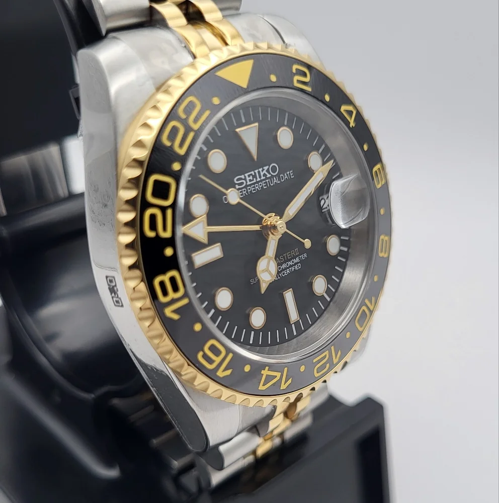 New Custom 40mm SeikoMod Automatic GMT Watch
